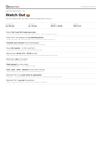 First page of the A2 Spickzettel